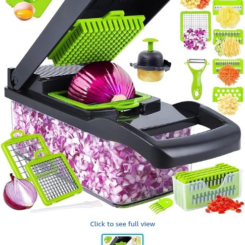 KJE Trading - 14 -in-1 Vegetable Chopper Kitchen Mandoline, Vegetable Slicer Food Chopper for Onion Veg Garlic Potato Salad Mini Dicer Chopper Cutter